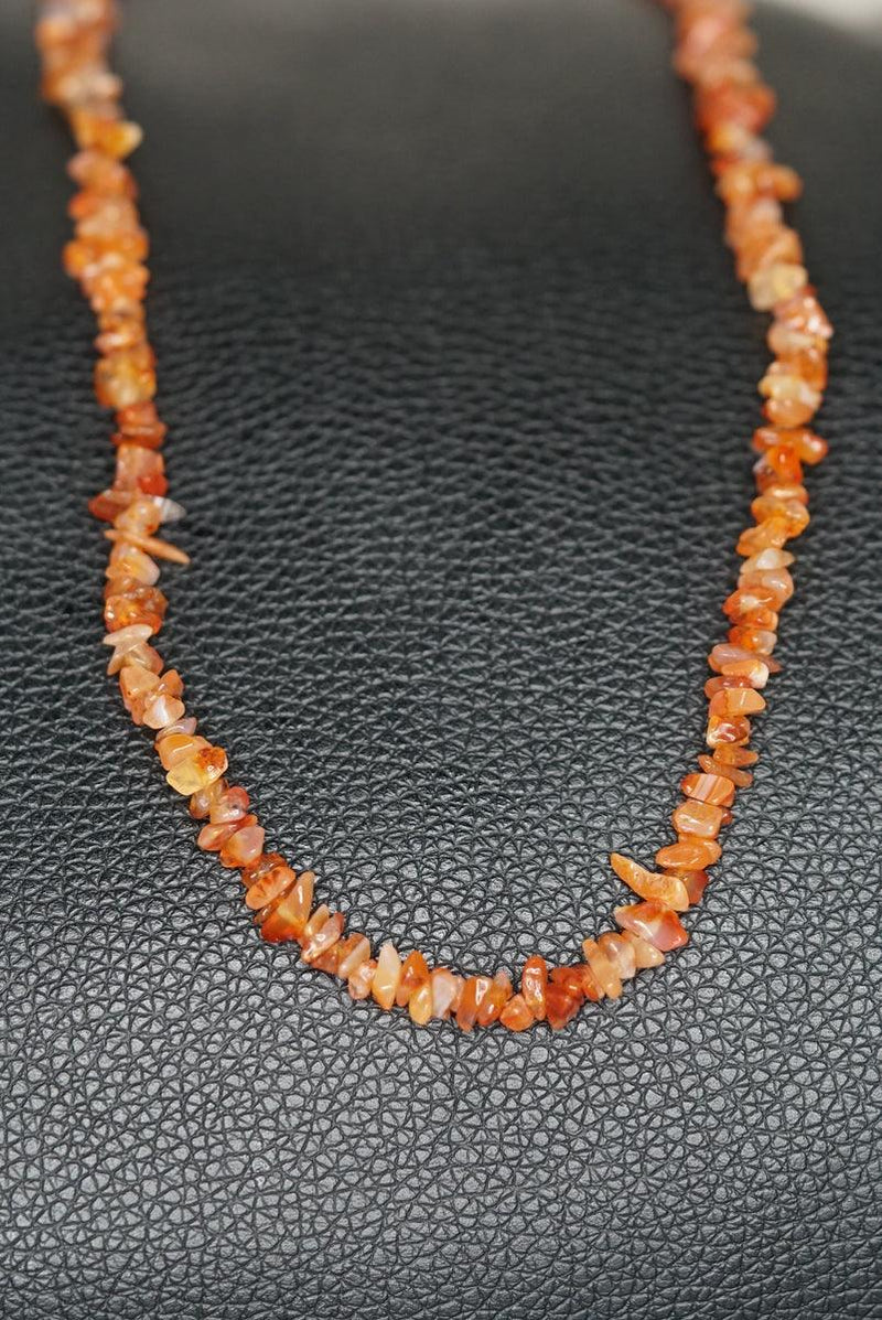 Carnelian crystal chips necklace