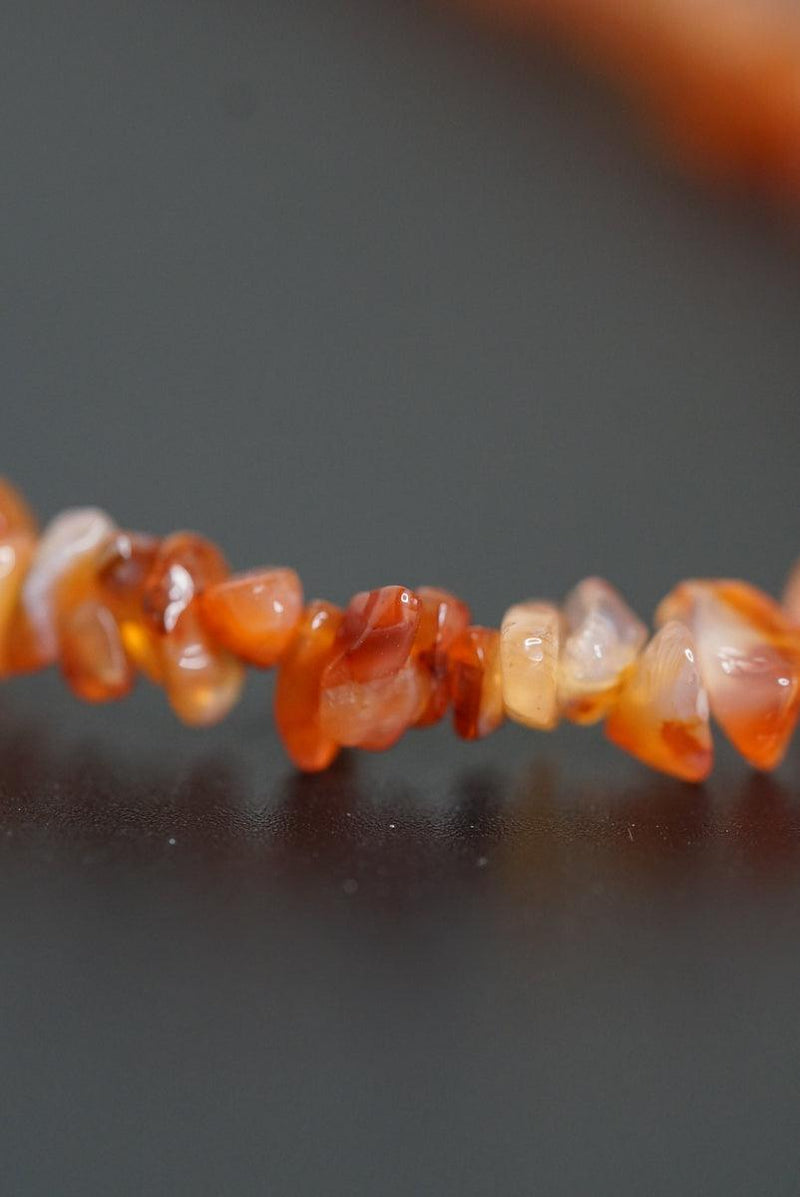 Carnelian crystal chips necklace