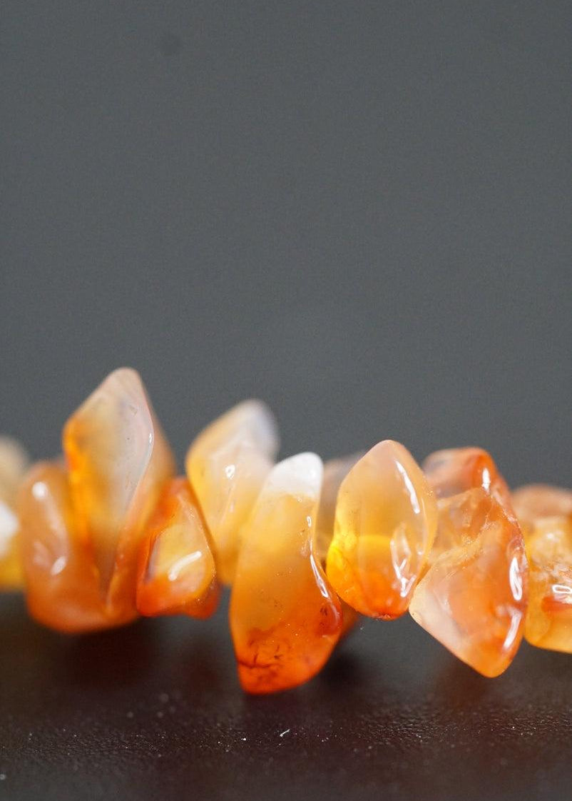 Carnelian crystal chips necklace