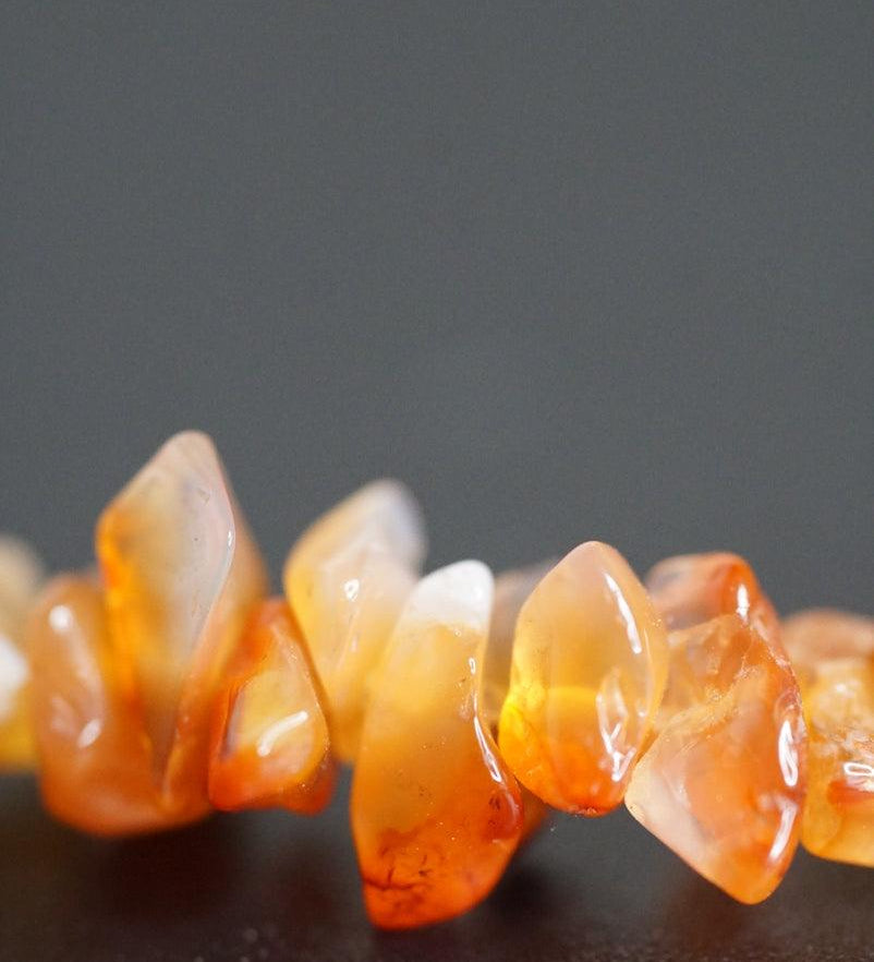 Carnelian crystal chips necklace