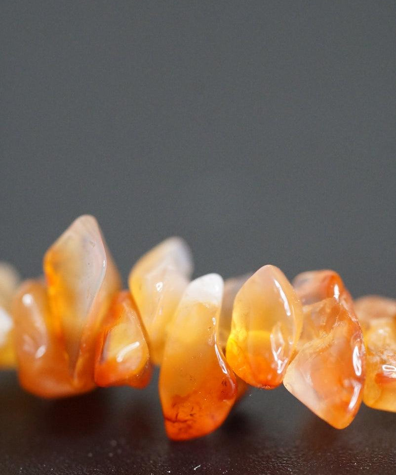 Carnelian crystal chips necklace