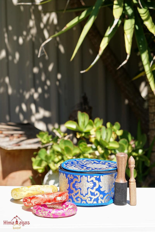 Singing Bowl set best deal includes singing bowl storage silk box, ring cushion, wooden striker & suede striker