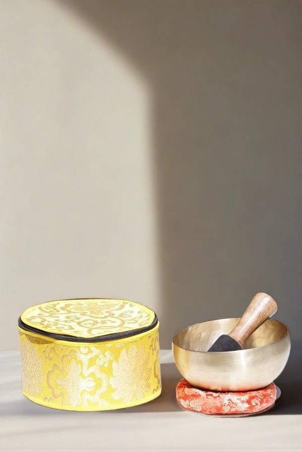 Silk Bag for singing bowl hand crafted from Nepal. Essential Singing bowl Accessory to keep your singing bowl safe.