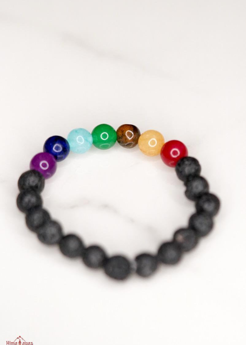 Chakra bracelet with lava stone to balance your chakra and reiki healing.
