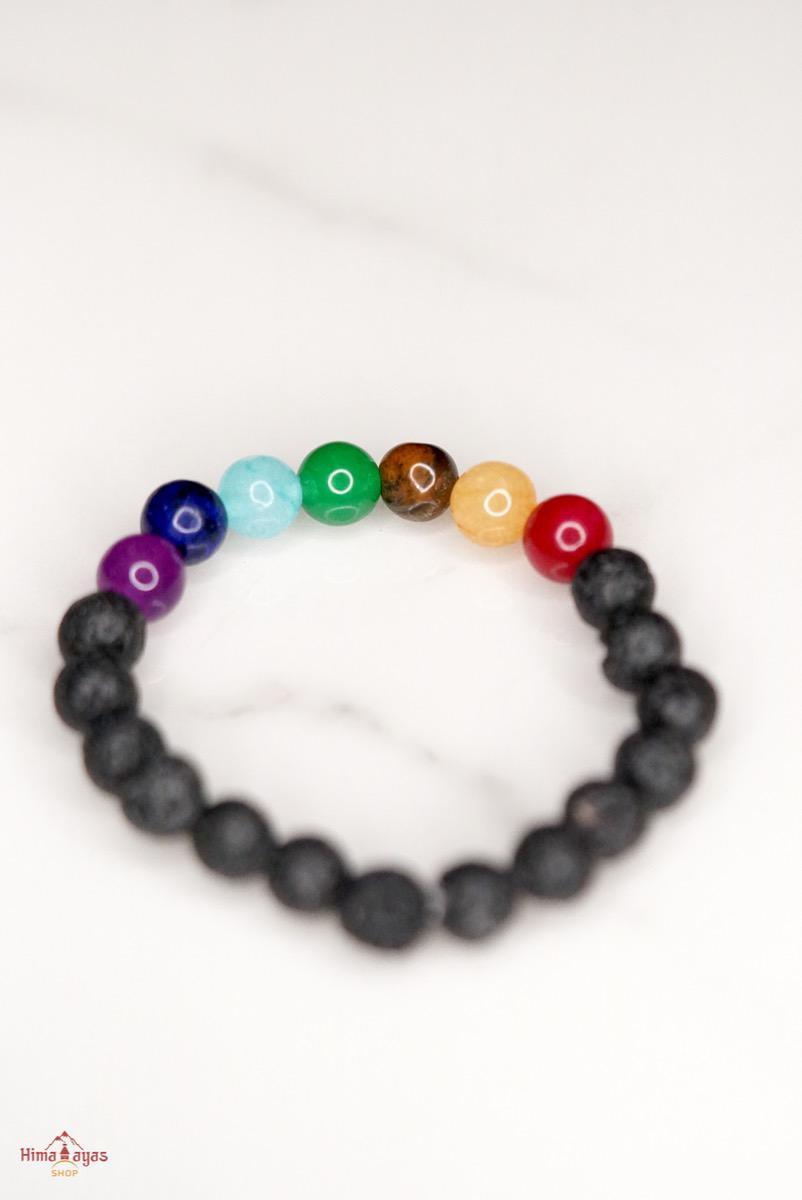 Chakra bracelet with lava stone to balance your chakra and reiki healing.