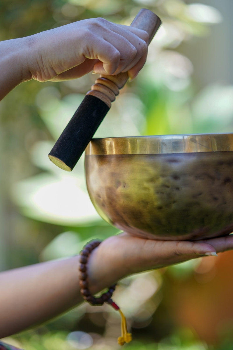 Chakra singing bowl- A complete set with striker and resting cushion