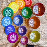 7 Colourful Singing Bowl Chakra Set - Himalayas Shop