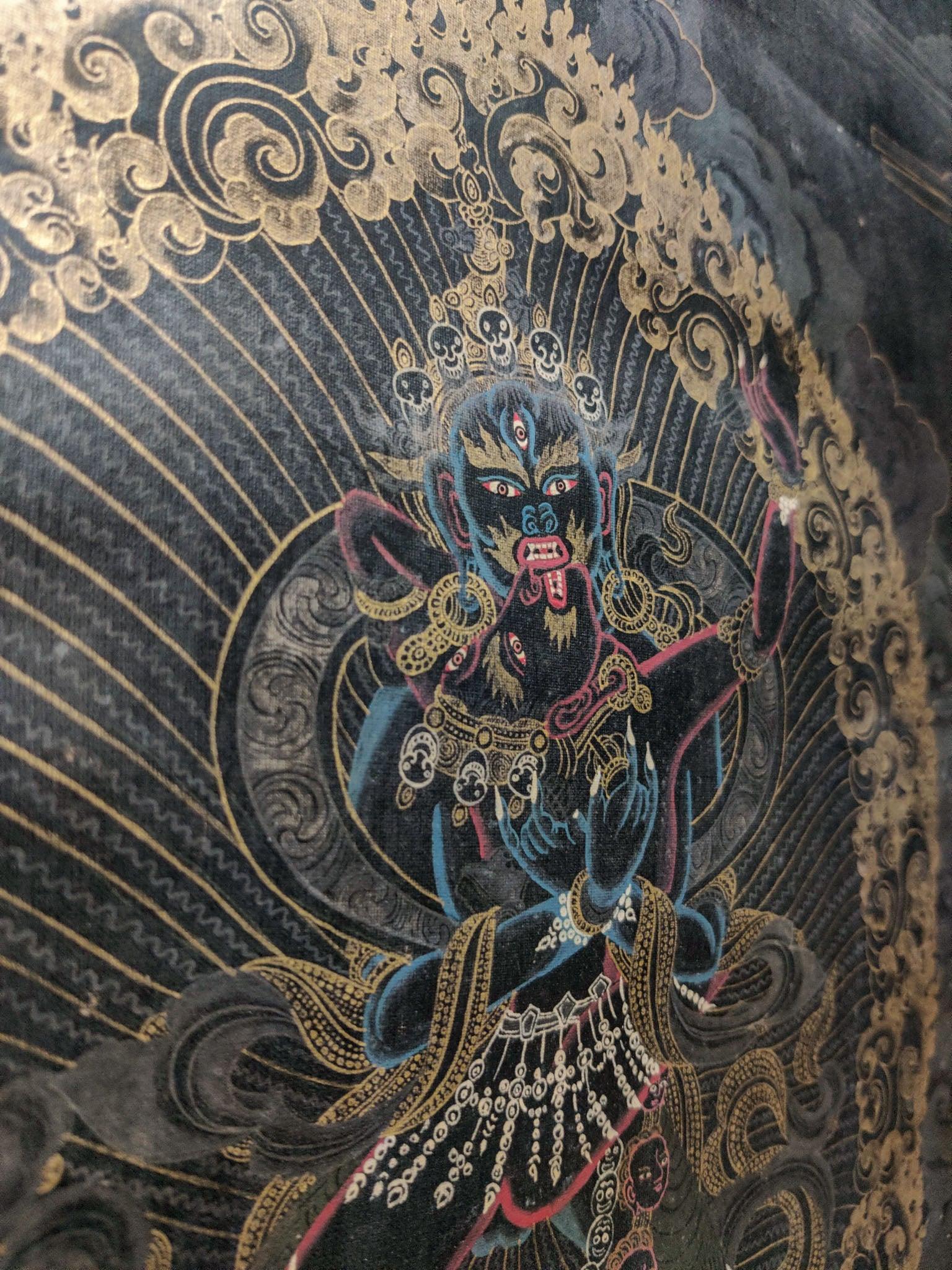 Antique thangka collection black and gold of Camrasamvara