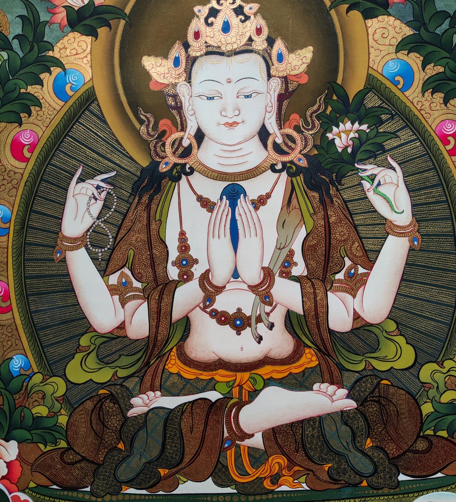 Master Quality Chenrezig Thangka Painting