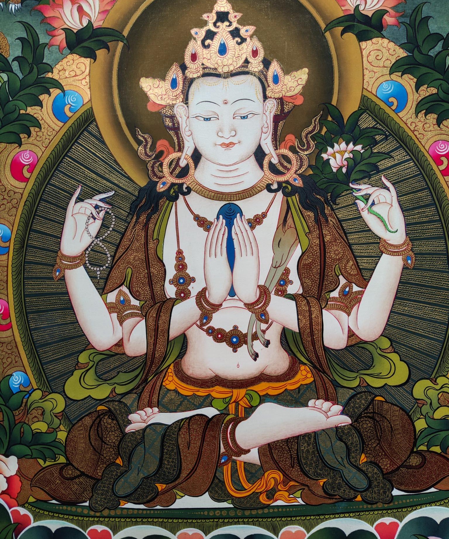 Master Quality Chenrezig Thangka Painting