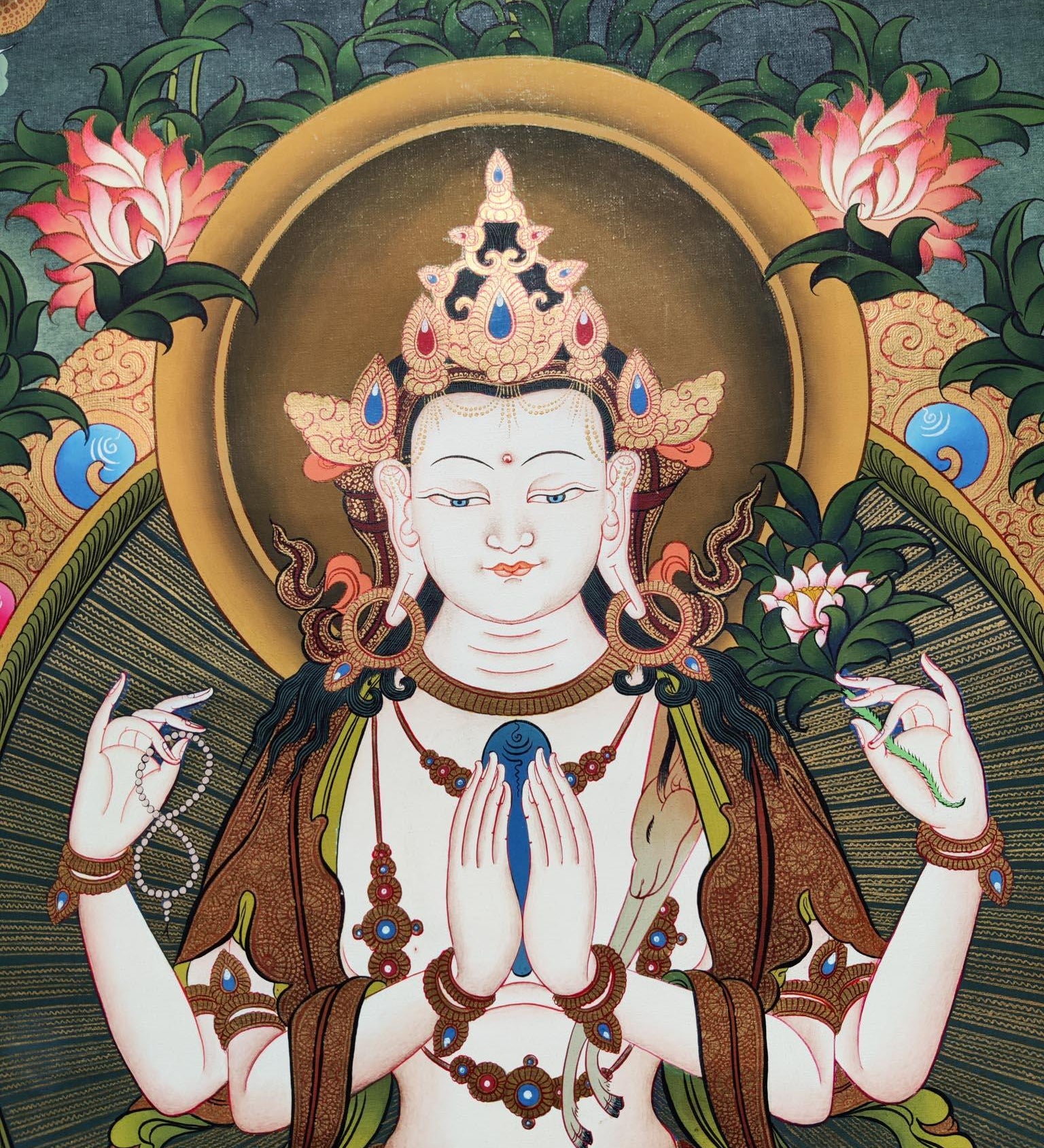 Master Quality Chenrezig Thangka Painting