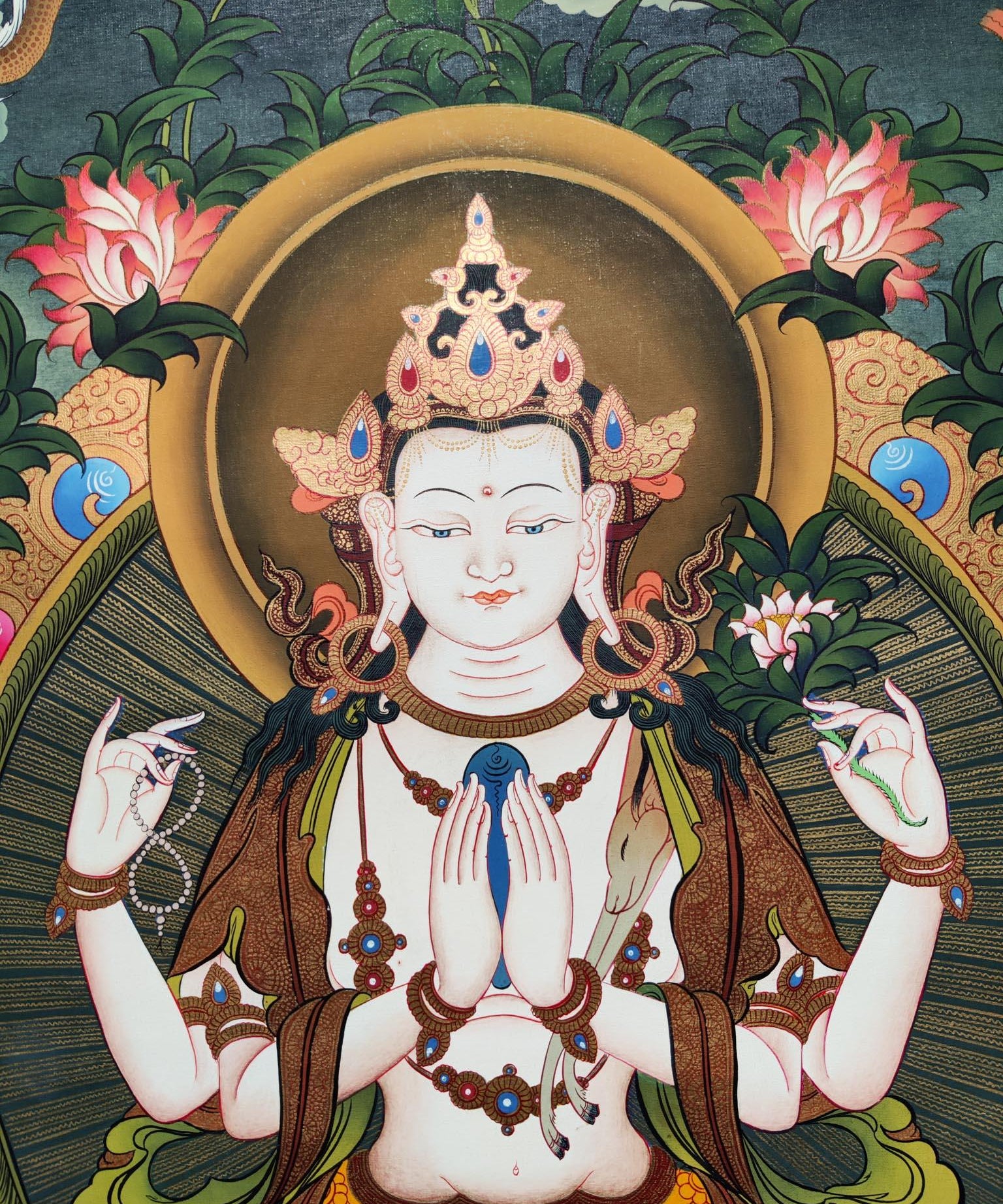 Master Quality Chenrezig Thangka Painting