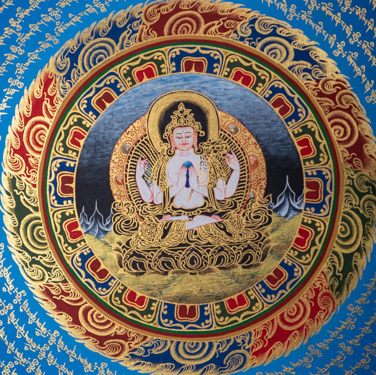 Chenrezig Mandala Thangka - Himalayas Shop