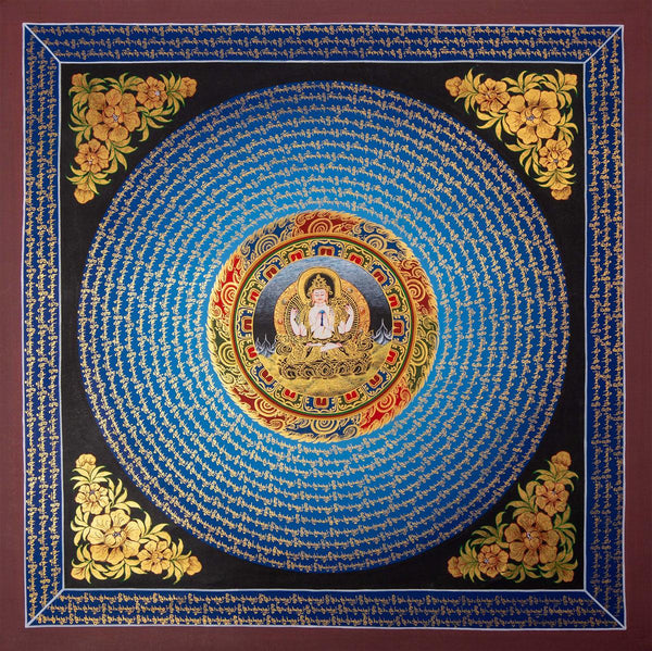 Chenrezig Mandala Thangka - Himalayas Shop