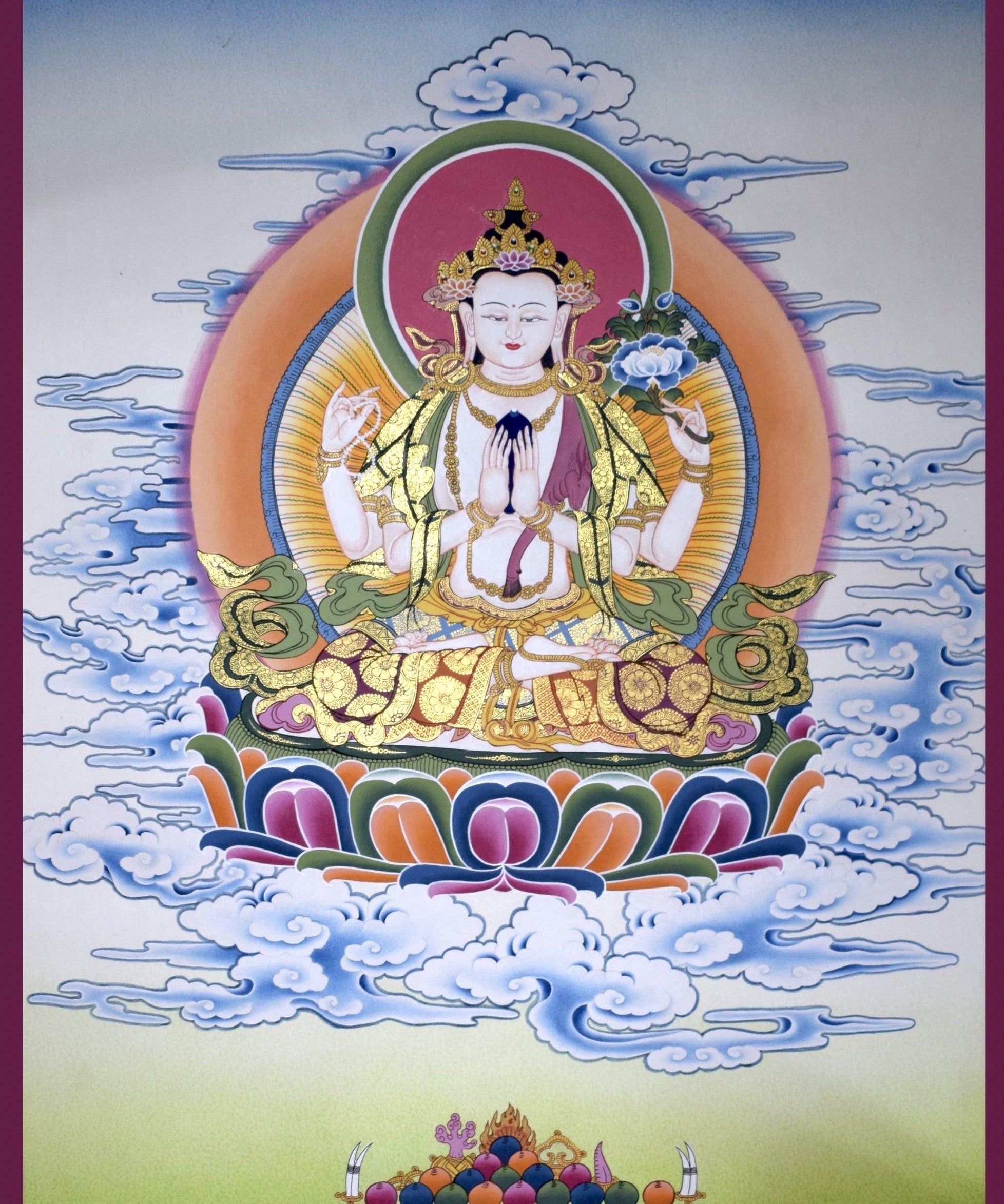 Chenrezig High Quality painting - Himalayas Shop