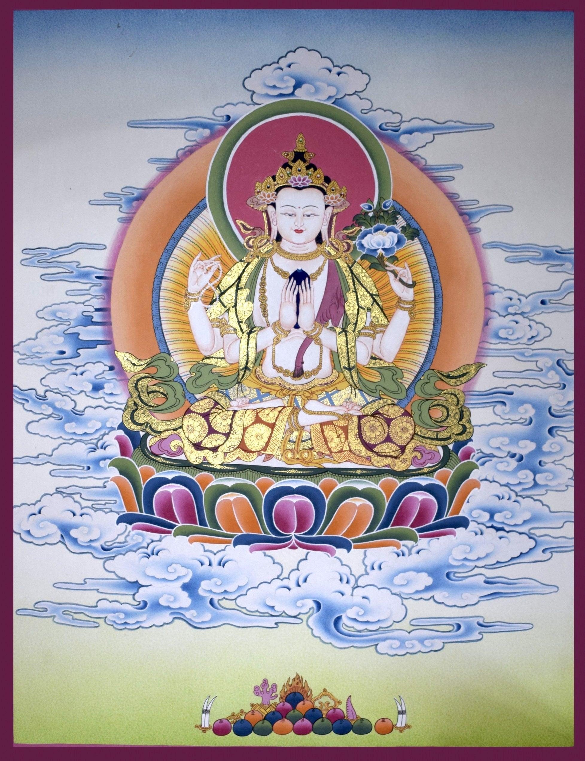 Chenrezig High Quality painting - Himalayas Shop