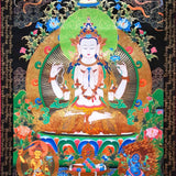 Chenrezig with Mantra painting - Himalayas Shop