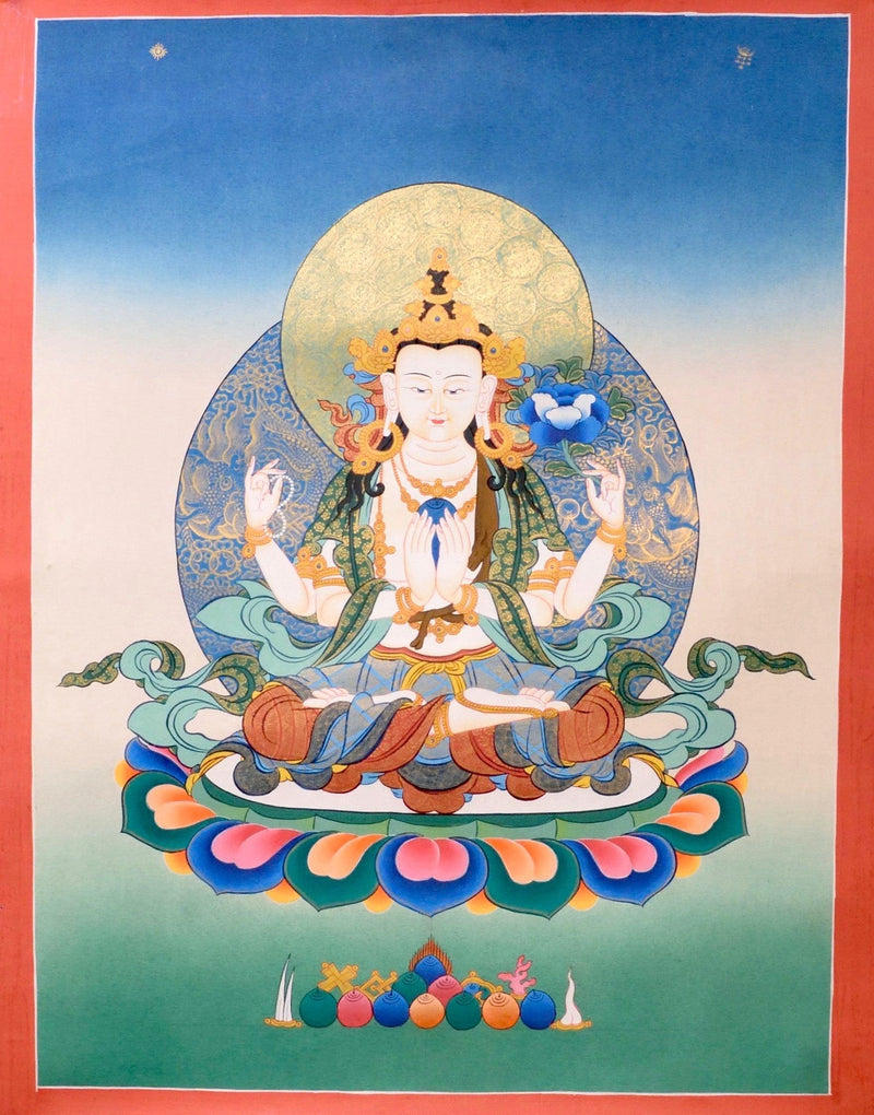 Tibetan Thangka Chenrezig - Himalayas Shop
