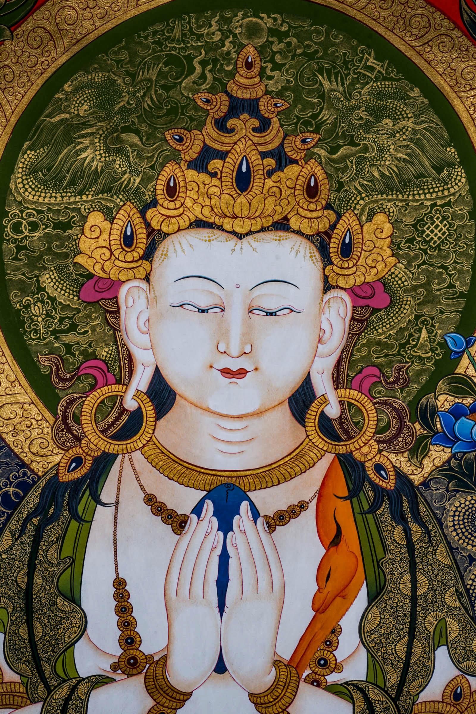 Chenrezig Tibetan Thangka - Himalayas Shop