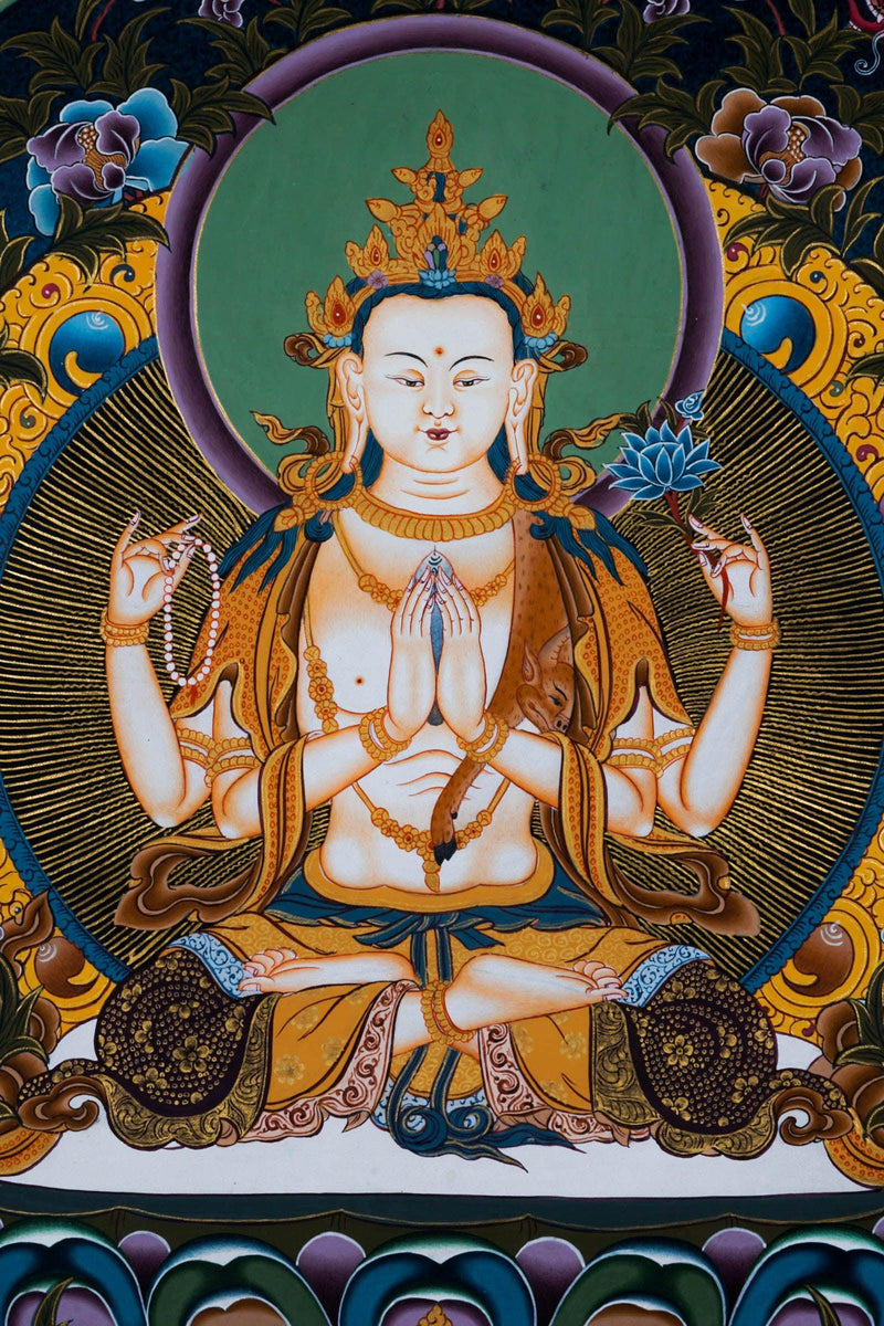 Chengresi thangka painting - Himalayas Shop