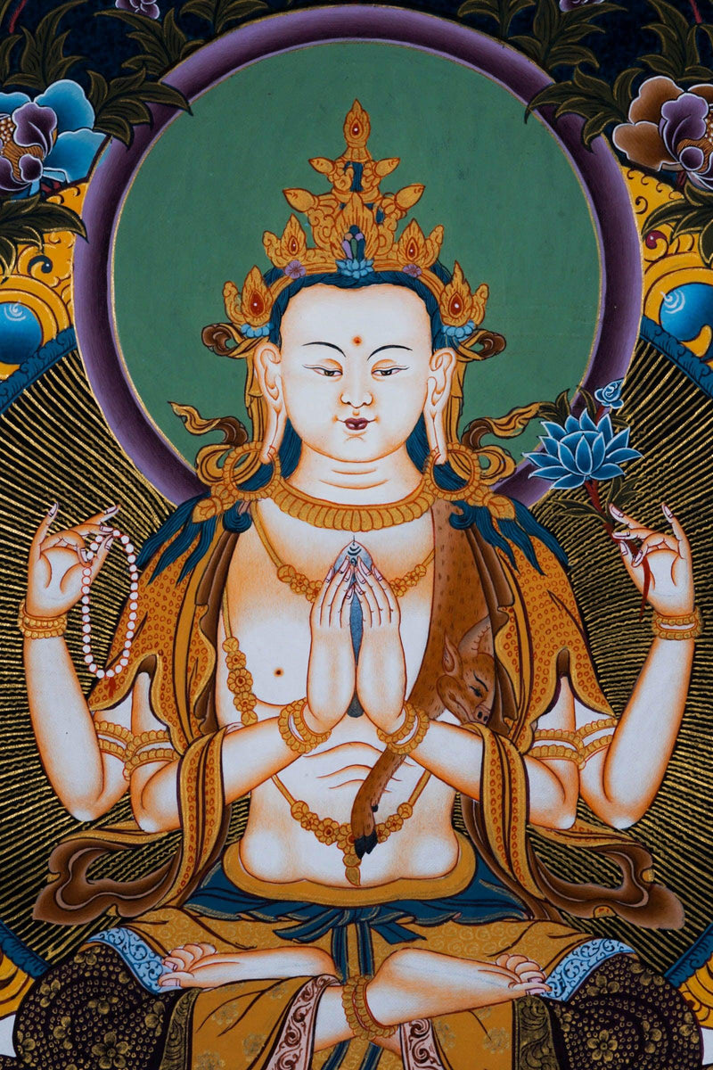 Chengresi thangka painting - Himalayas Shop