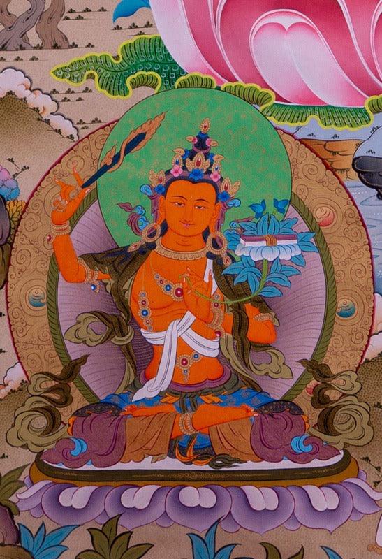Chenrezig is known under many different names: Avalokiteshvara in sanskrit, Kuan Yin in Chinese and Kannon in Japanese.