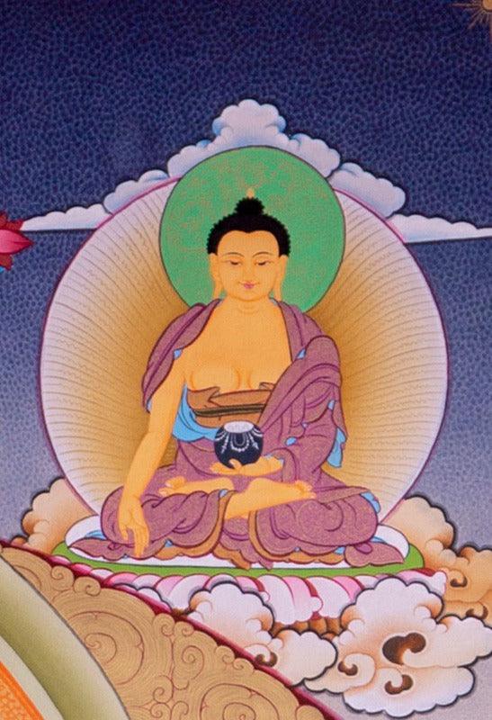 Chenrezig is known under many different names: Avalokiteshvara in sanskrit, Kuan Yin in Chinese and Kannon in Japanese.