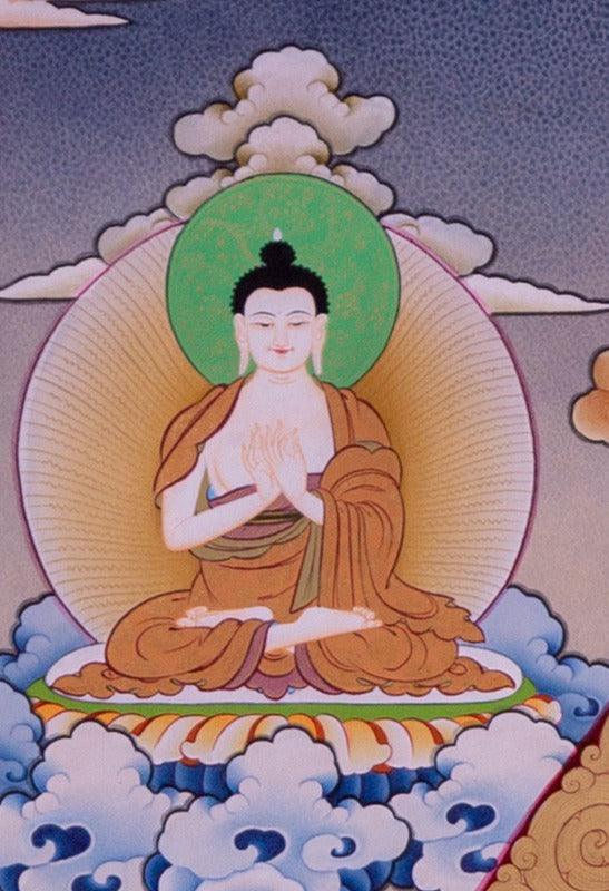 Chenrezig is known under many different names: Avalokiteshvara in sanskrit, Kuan Yin in Chinese and Kannon in Japanese.
