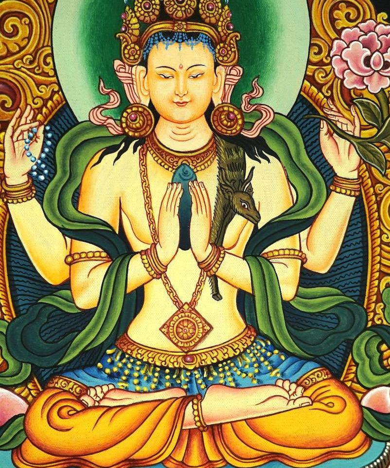 Newari Chenrezig Thangka - Himalayas Shop