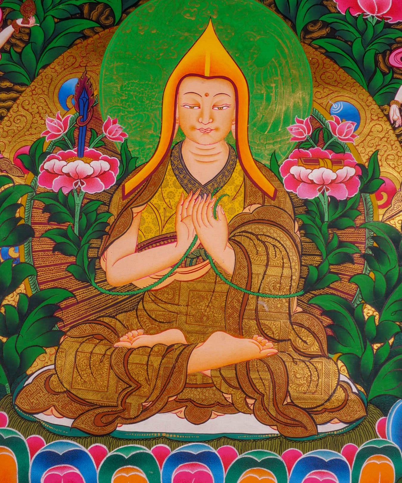 Chungapa Thangka painting on cotton canvas for wall hanging . This is a master piece art of Chungapa,