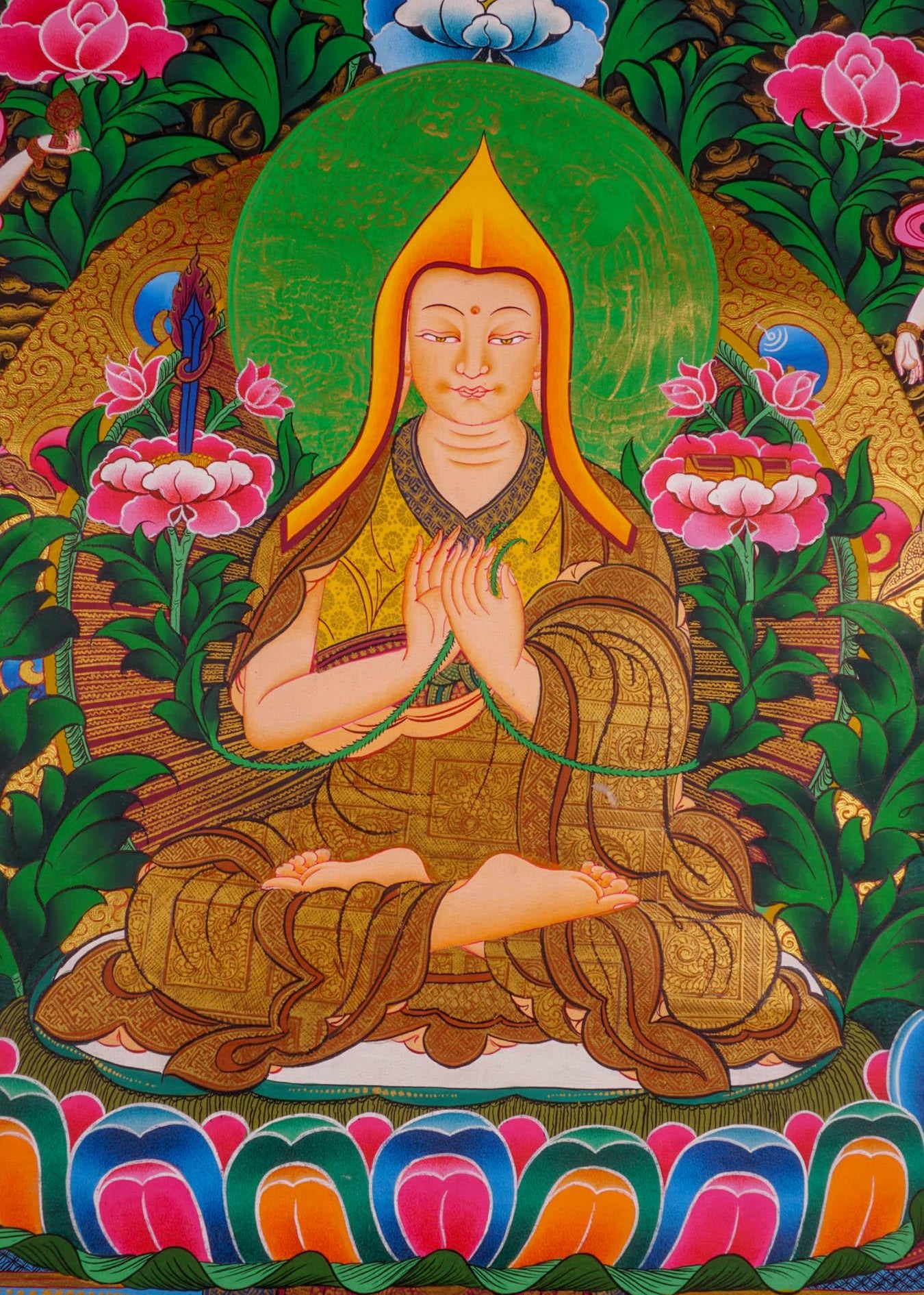 Chungapa Thangka painting on cotton canvas for wall hanging . This is a master piece art of Chungapa,