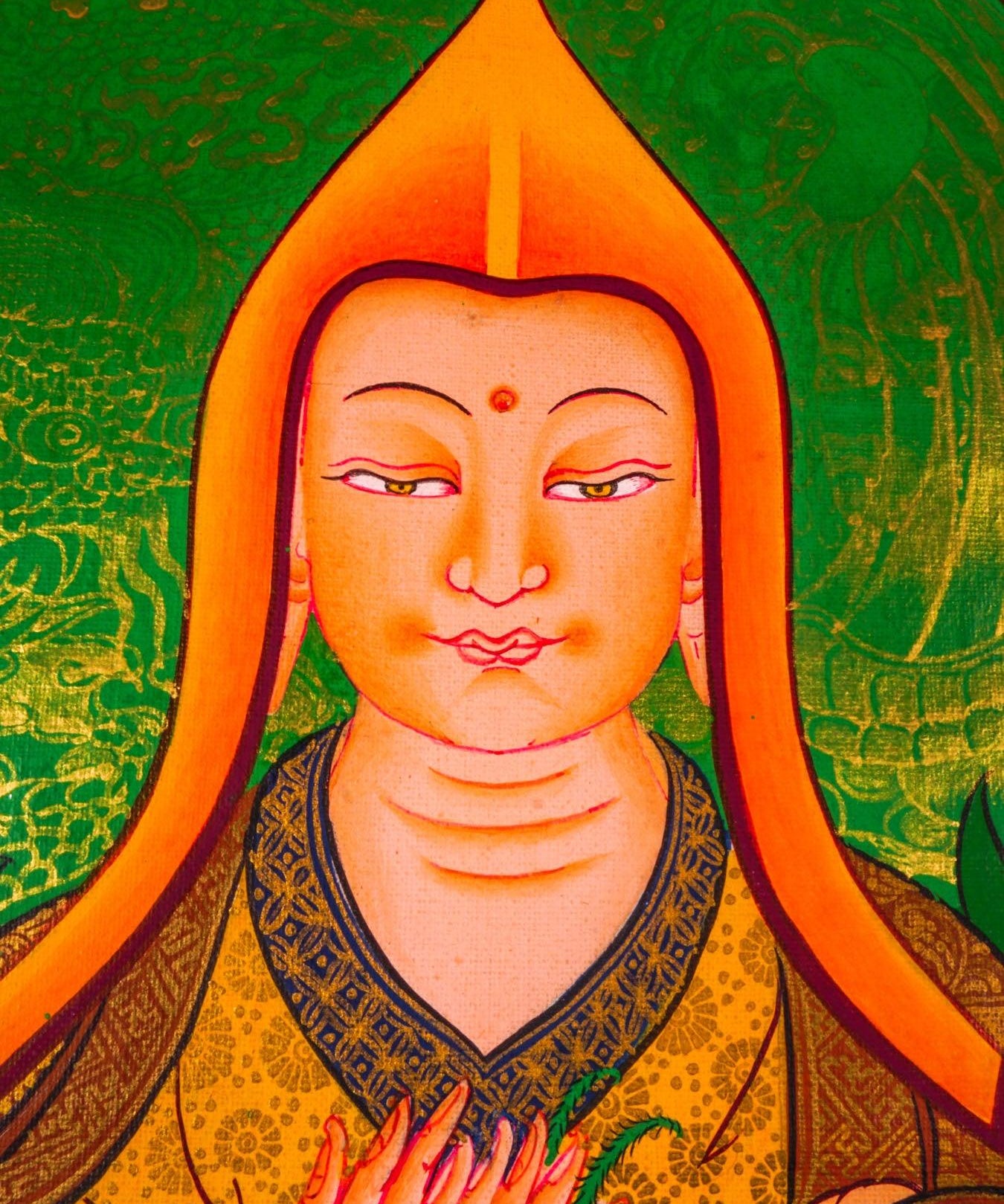 Chungapa Thangka painting on cotton canvas for wall hanging . This is a master piece art of Chungapa,