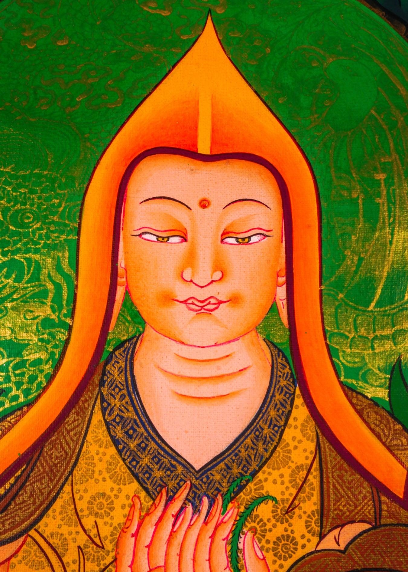 Chungapa Thangka painting on cotton canvas for wall hanging . This is a master piece art of Chungapa,