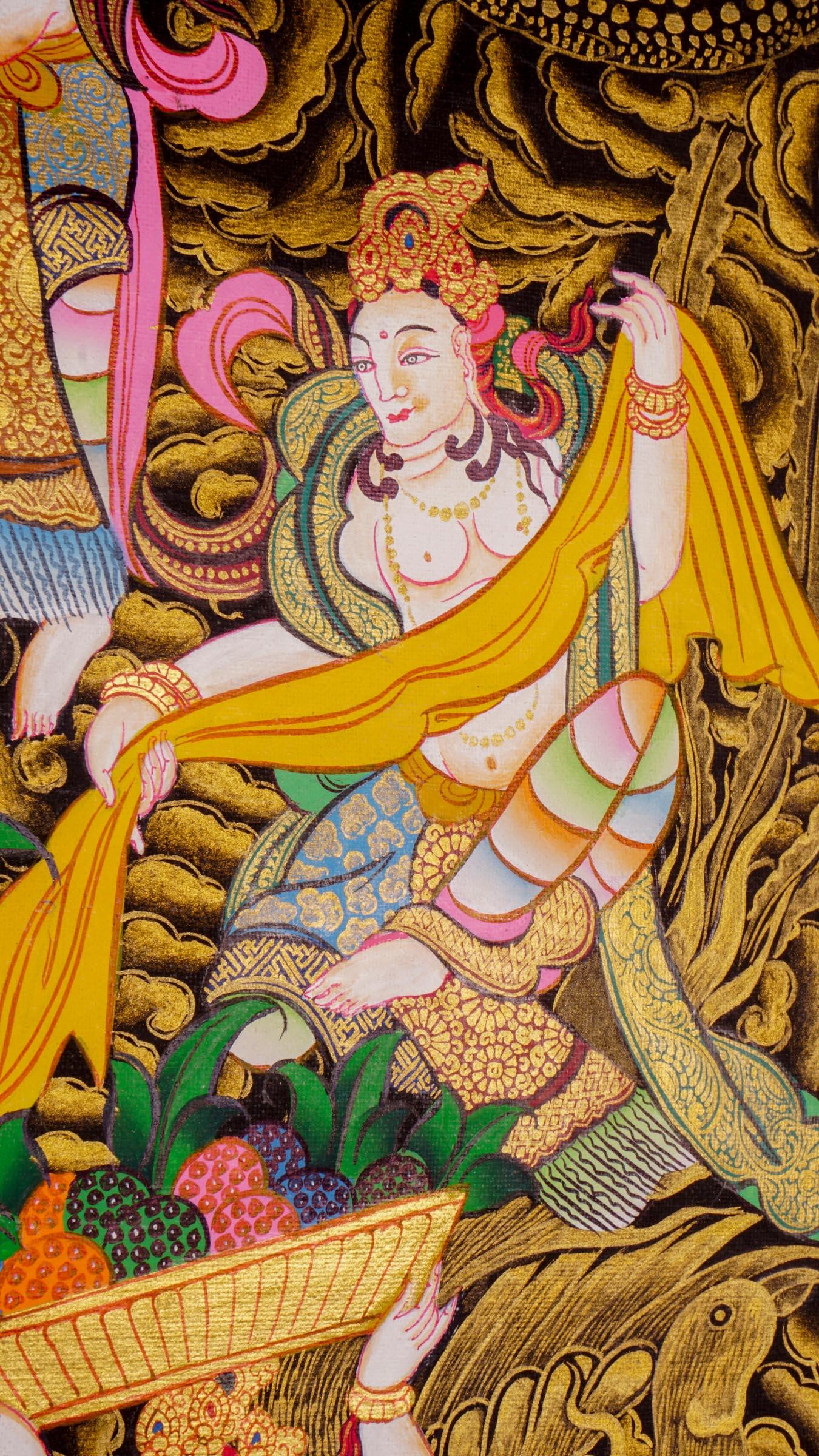 Chungapa Thangka painting on cotton canvas for wall hanging . This is a master piece art of Chungapa,