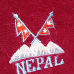 Singing bowl cushion hand embroidery in velvet Nepal