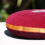 Singing bowl cushion hand embroidery in velvet
