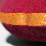 Singing bowl cushion hand embroidery in velvet