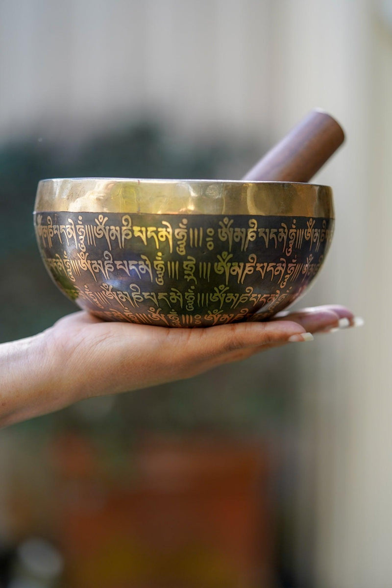 OM Mantra Singing Bowl - HimalayasShop