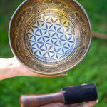 Flower of Life Singing Bowl - Handcrafted Tibetan Bowl