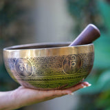 Flower of Life Singing Bowl - Handcrafted Tibetan Bowl