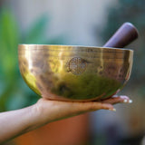 Handmade Tibetan Full Moon Singing Bowl from Himalayas 