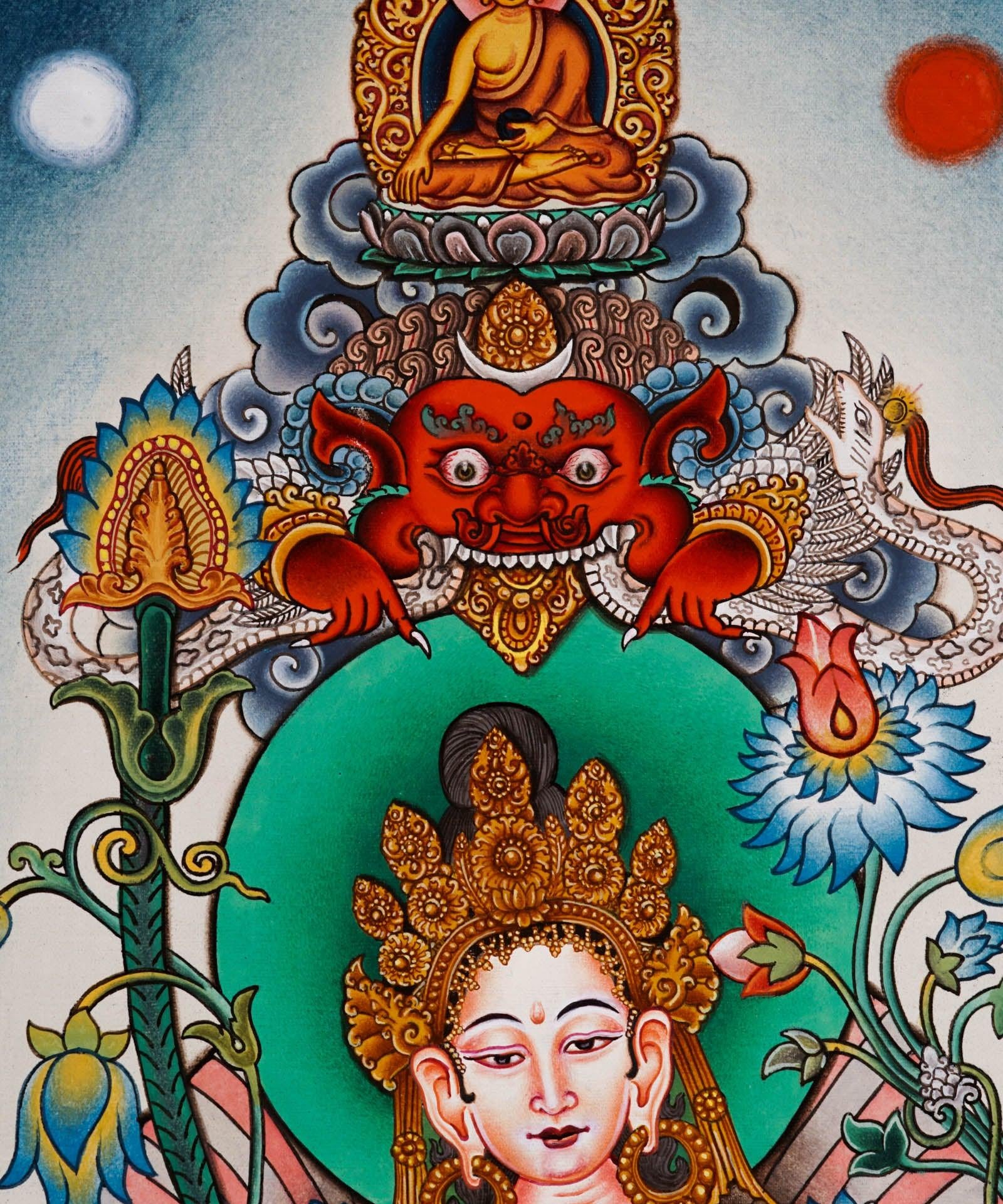 Beautiful Tara thangka painting - Best handpainted thangka painting - HimalayasShop 