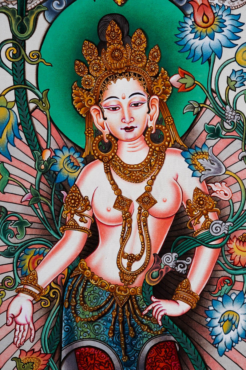 Beautiful Tara thangka painting - Best handpainted thangka painting - HimalayasShop 