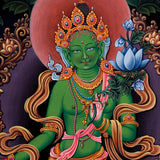Green Tara - Newari Thangka Painting - Handmade thangka painting - HimalayasSHOP- Handmade thangka painting - HimalayasShop