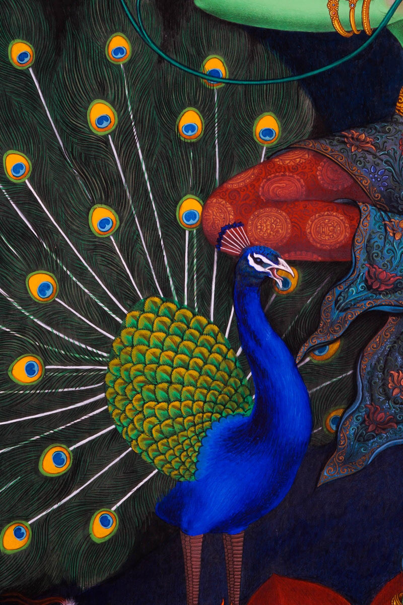 Green Tara Thangka - Best handpainted thangka painting - HimalayasShop