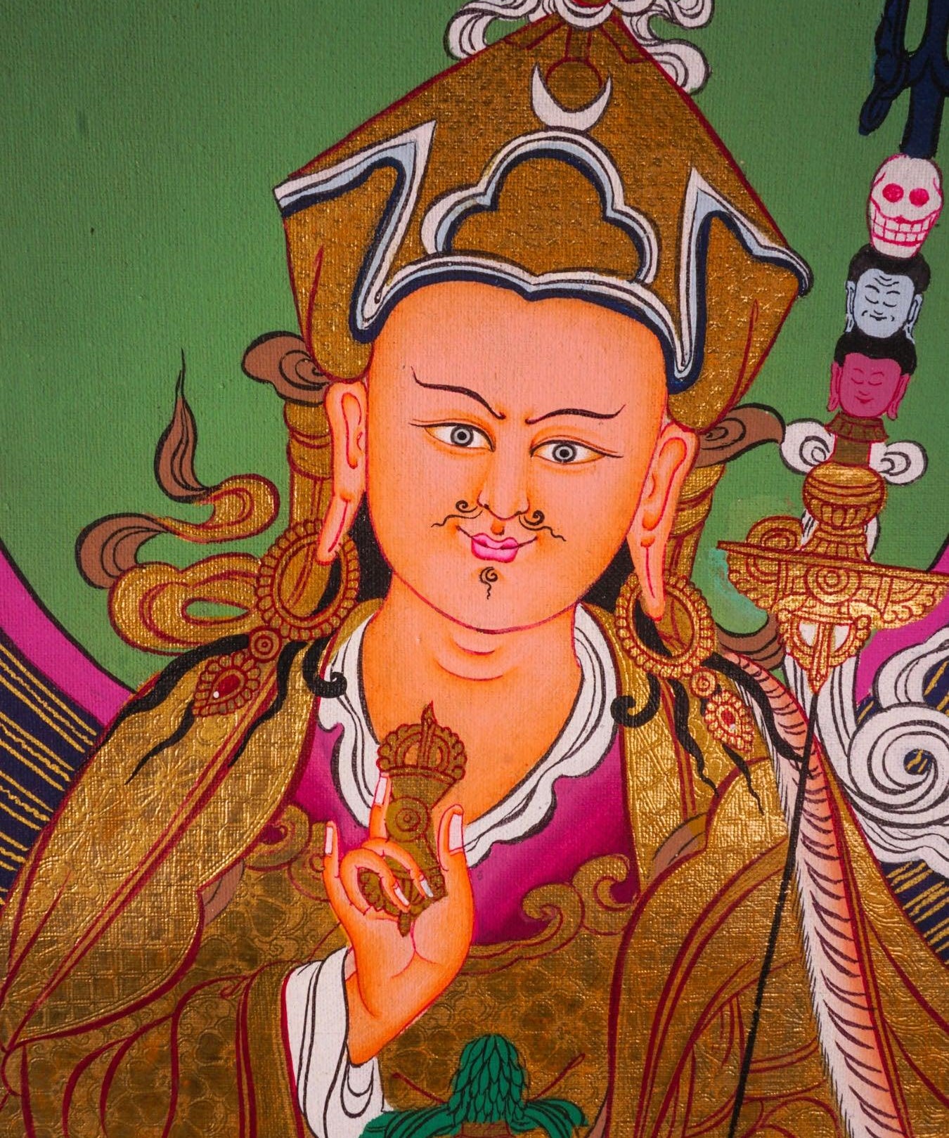 Guru Rinpoche With Ten Deities Thangka Art