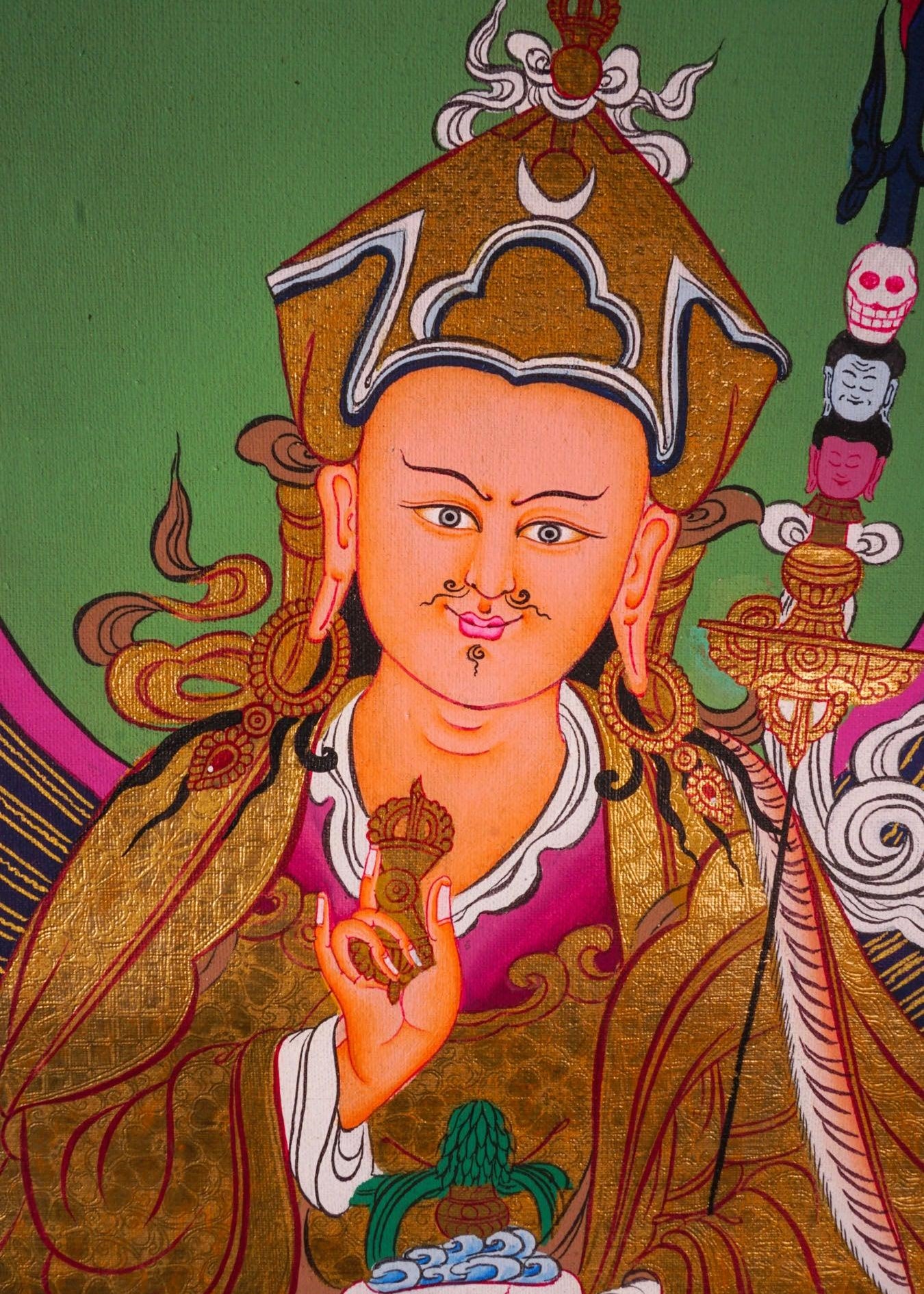 Guru Rinpoche With Ten Deities Thangka Art