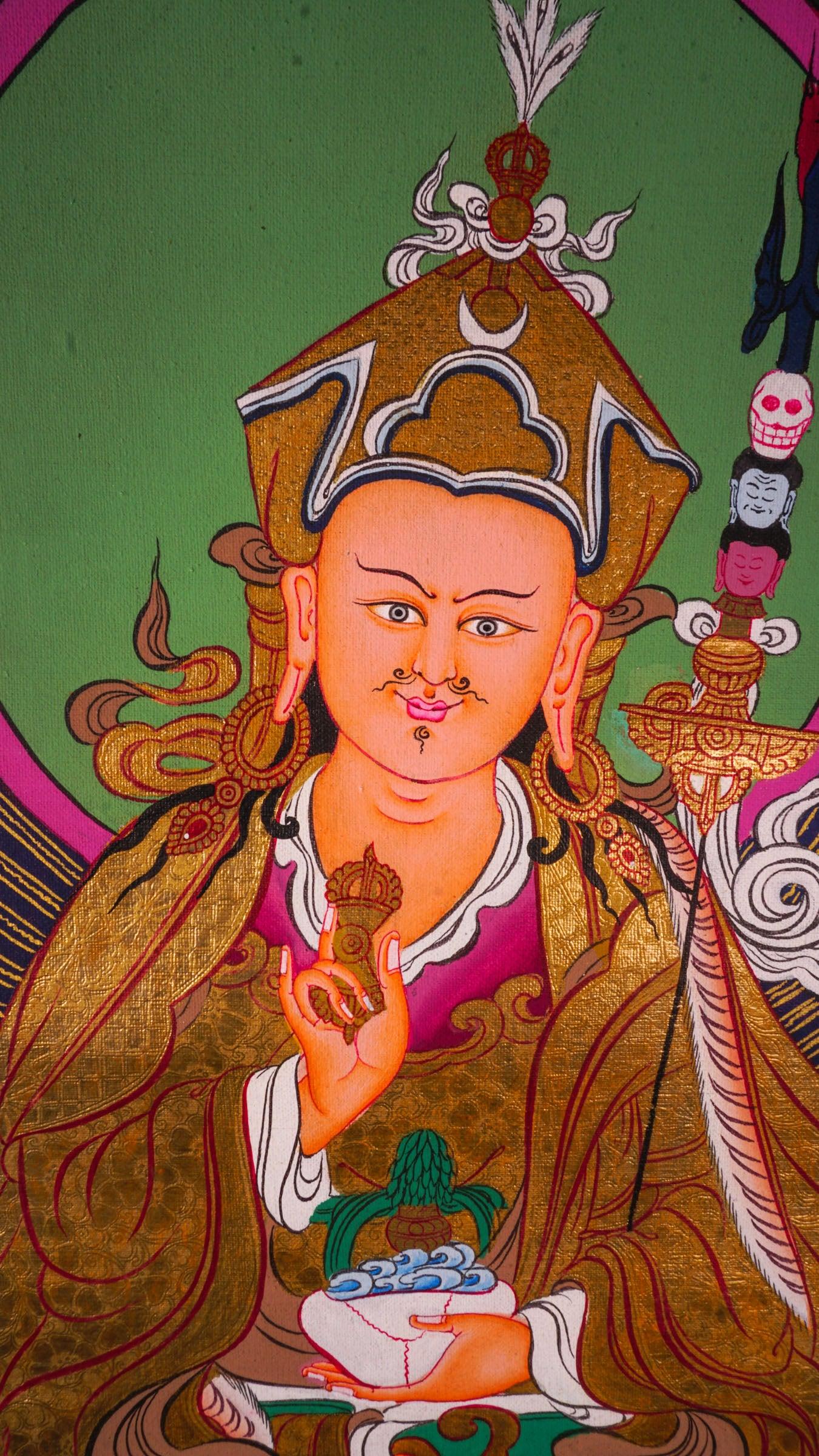 Guru Rinpoche With Ten Deities Thangka Art