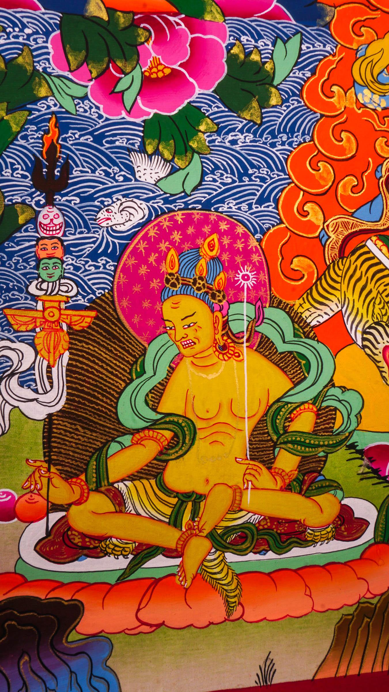 Guru Rinpoche With Eleven Deities Thangka Art