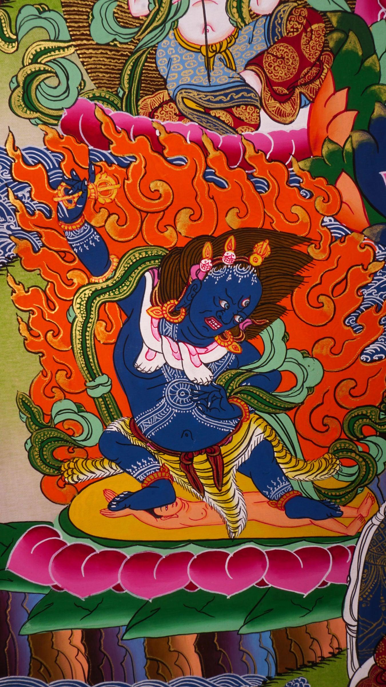 Guru Rinpoche With Eleven Deities Thangka Art